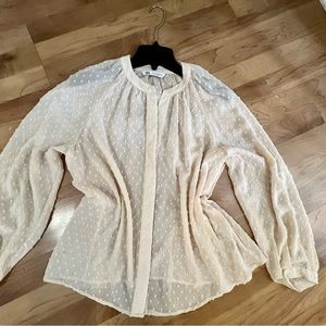 Zara cream sheer dot house top sm  org48